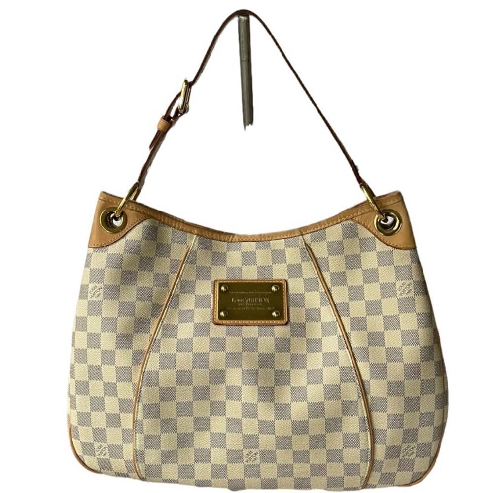 Louis Vuitton Galliera PM Monogram Canvas Handbag Shoulder Bag Damier Azur